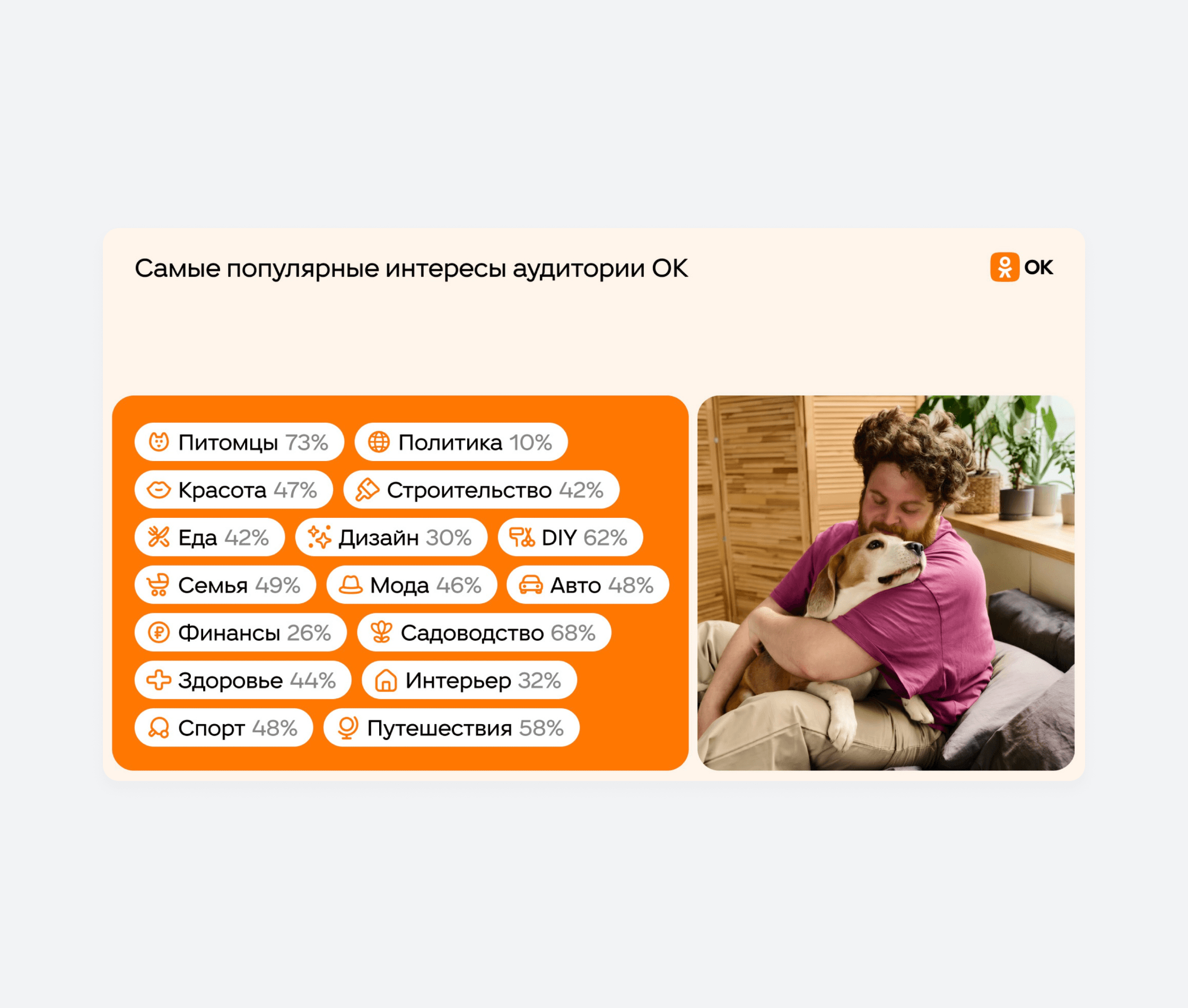 Самые популярные интересы аудитории ОК