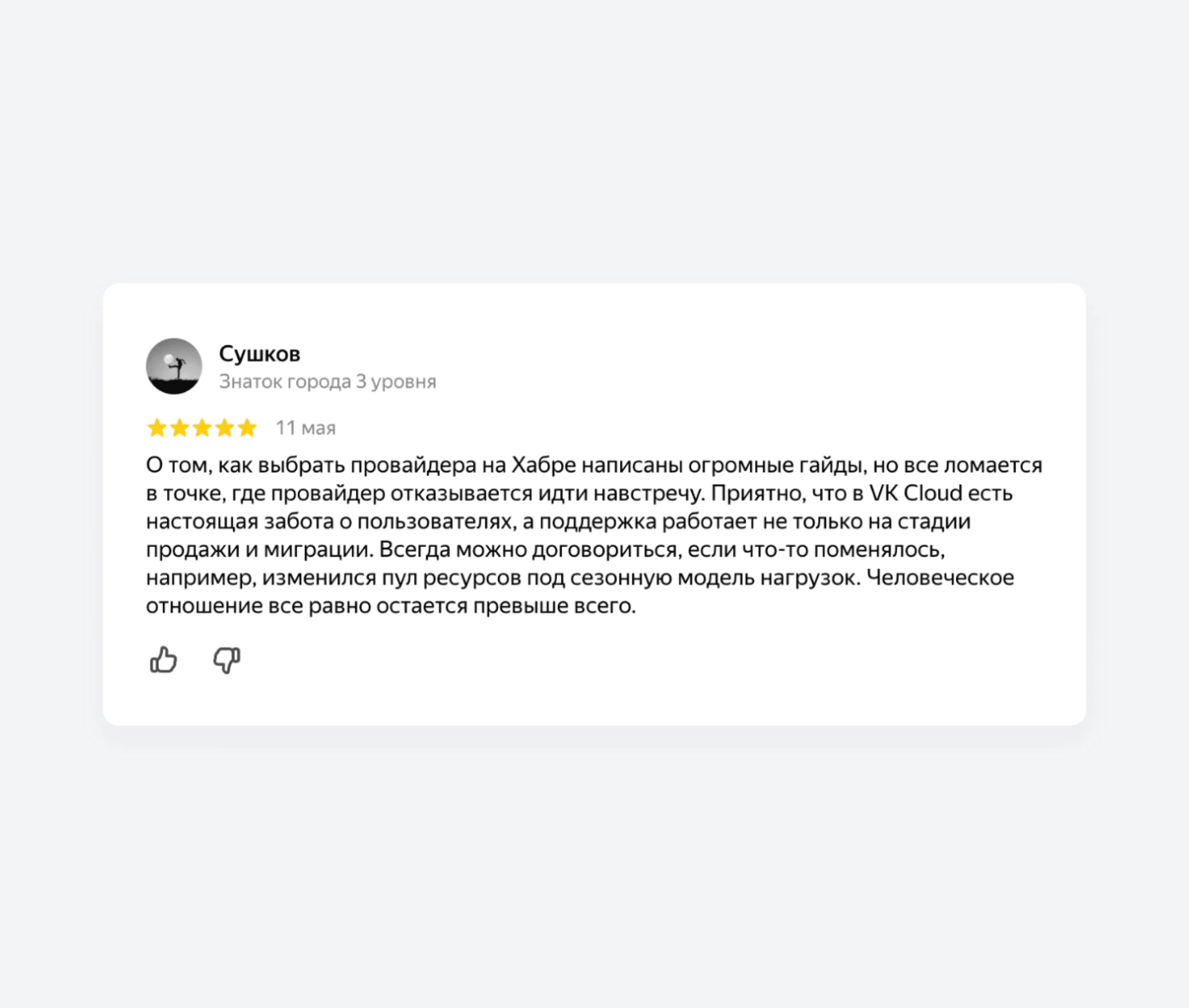 Пример отзыва
