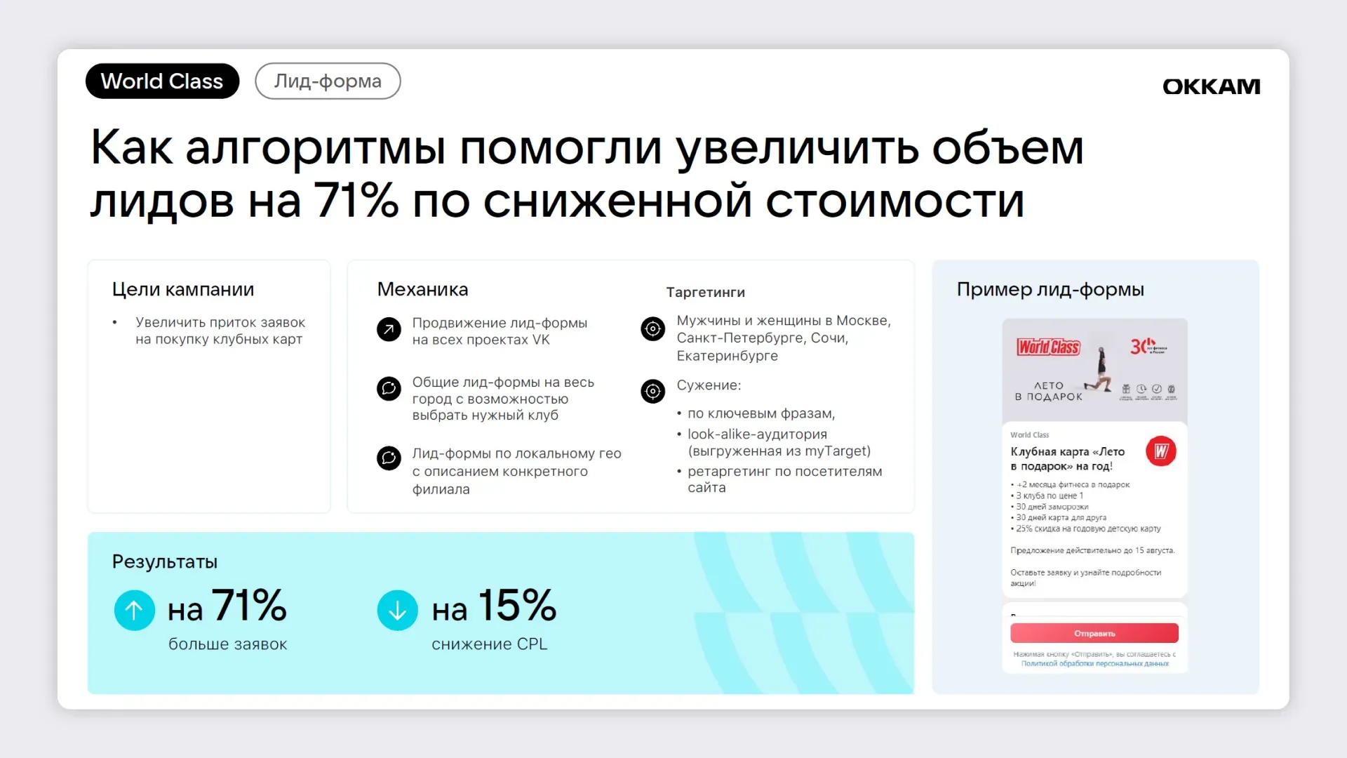 Сеть фитнес-клубов премиум-класса World Class