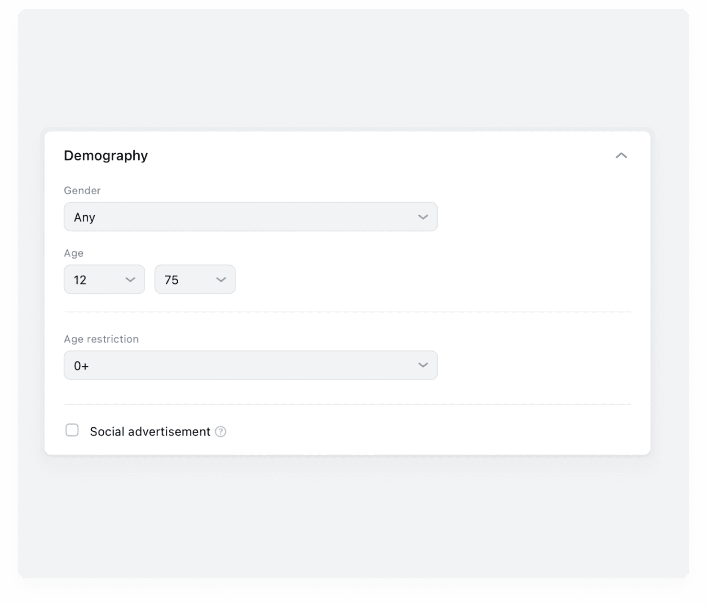 How to set demography in VK Ads